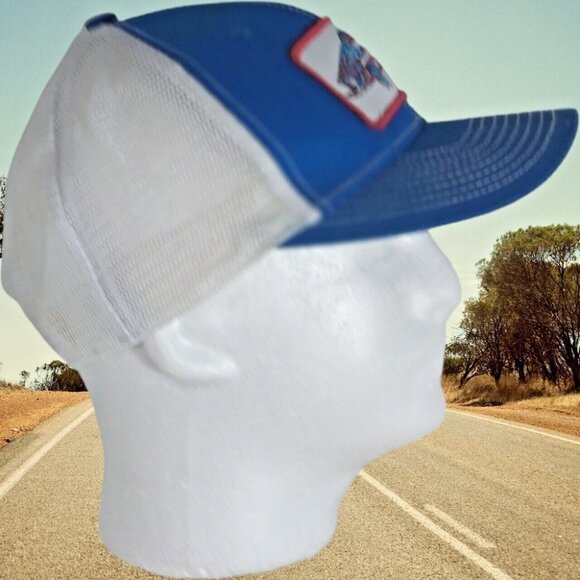 RealTree Bass Truckers Cap Snapback Meshback Blue Baseball Hunting Sports Hat - Picture 9 of 16